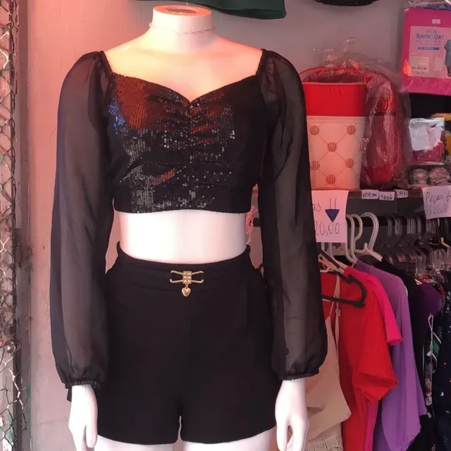 Blusa paetê