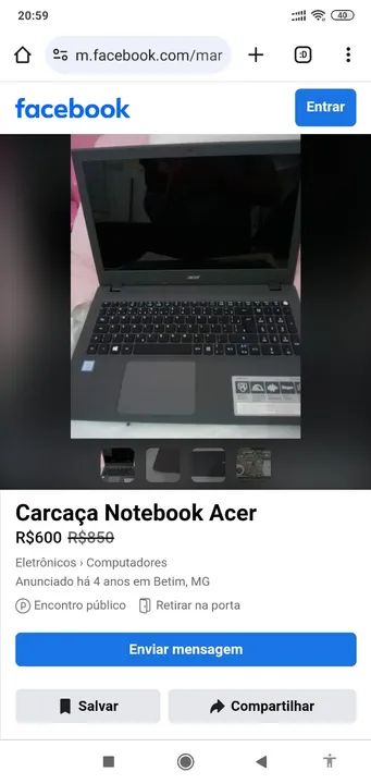  tela Notebook Acer E5-574-592S