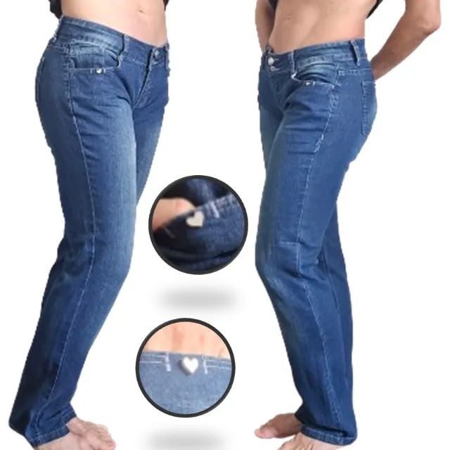 Calça jeans feminina stretch Clock Denim Tam. 40 - Foto 2