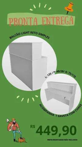 recepção reto light simples 135cm