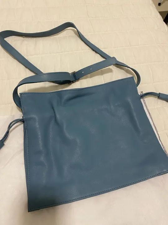 Bolsa de couro azul Bag Bag 32cmx26cm - sem uso 