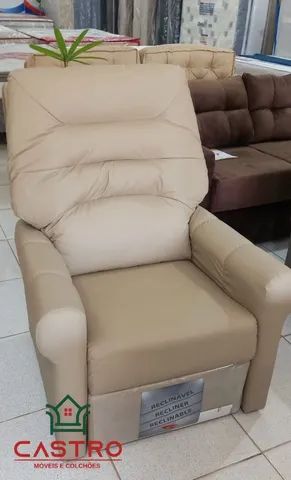 Poltrona reclinável do papai no corino pronta entrega em até 24 horas chama - Foto 2