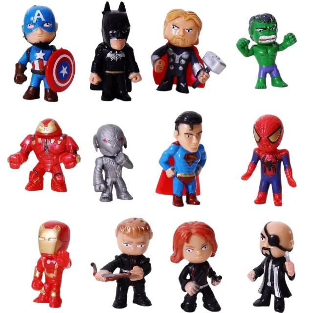 Kit c/12 Miniaturas: Marvel / Vingadores / The Avengers / Capcom Action Figure
