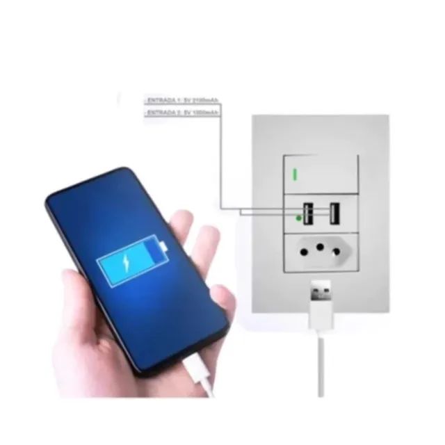 Interruptor / Tomadas Dual 2 Portas USB Bivolt (Escolher no Chat) - Foto 4