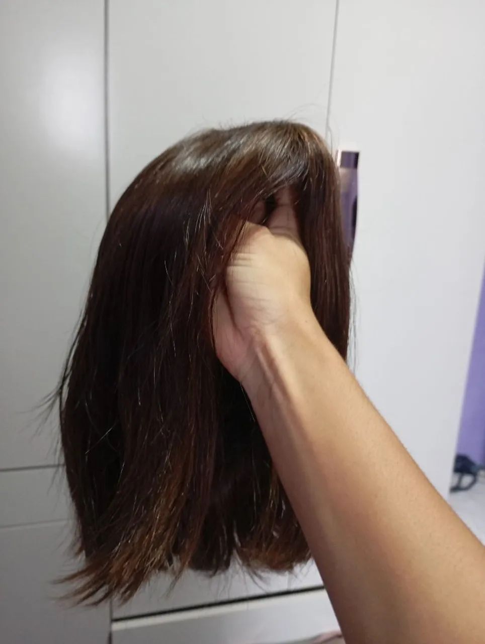 Peruca castanho escuro - cabelo humano - Foto 2
