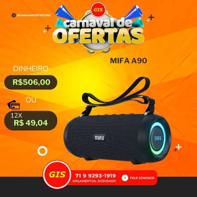 Caixa de Som Mifa A90 Edição Preto - Lacrada - 6 Meses de Garantia
