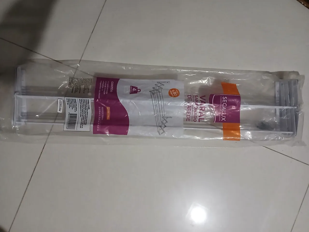 Varal Sanfonado de Parede Secalux 0.80 metro