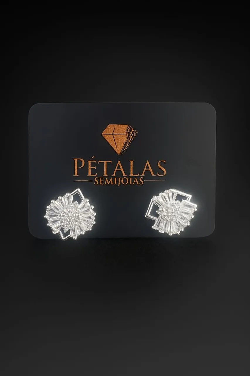 Brincos de semijoia Prata 925 PÉTALAS Joias