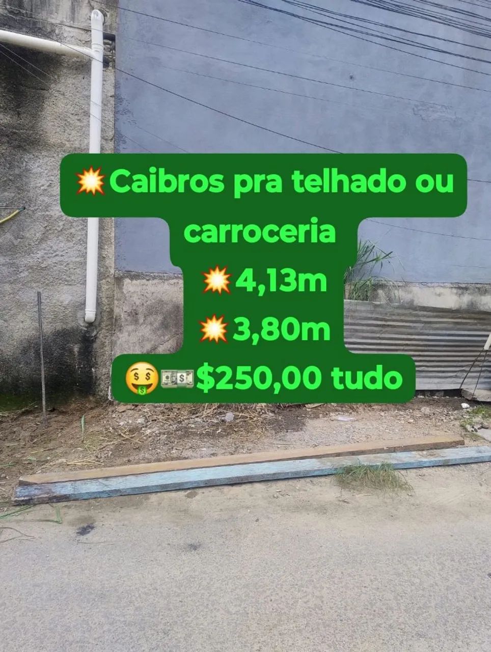 Caibros para telhado ou carroceria