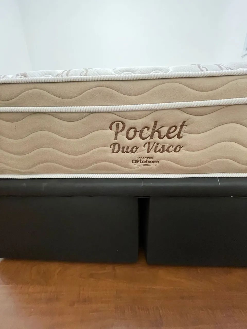 Conjunto Ortobom Casal - Colchão Pocket Duo Visco + Cama Box Baú Skin Black - Foto 6