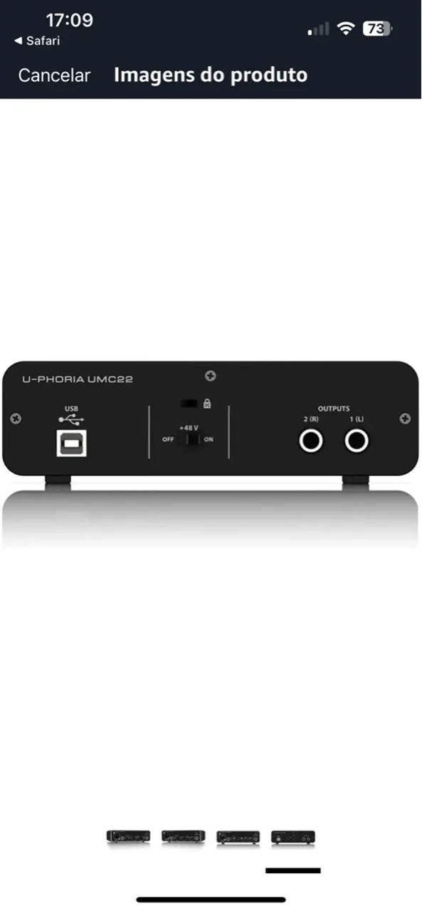 Interface de Áudio Behringer UMC22 USB 2.0  - Foto 2