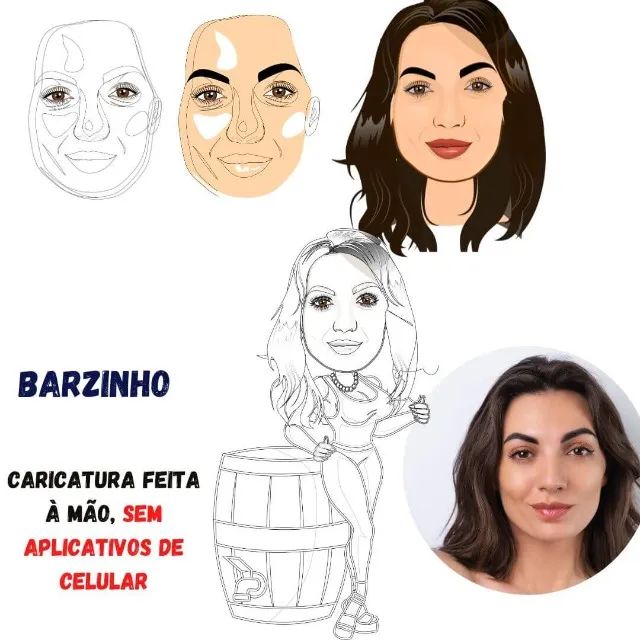 Caricatura -  Mulher bebendo chopp - Foto 2