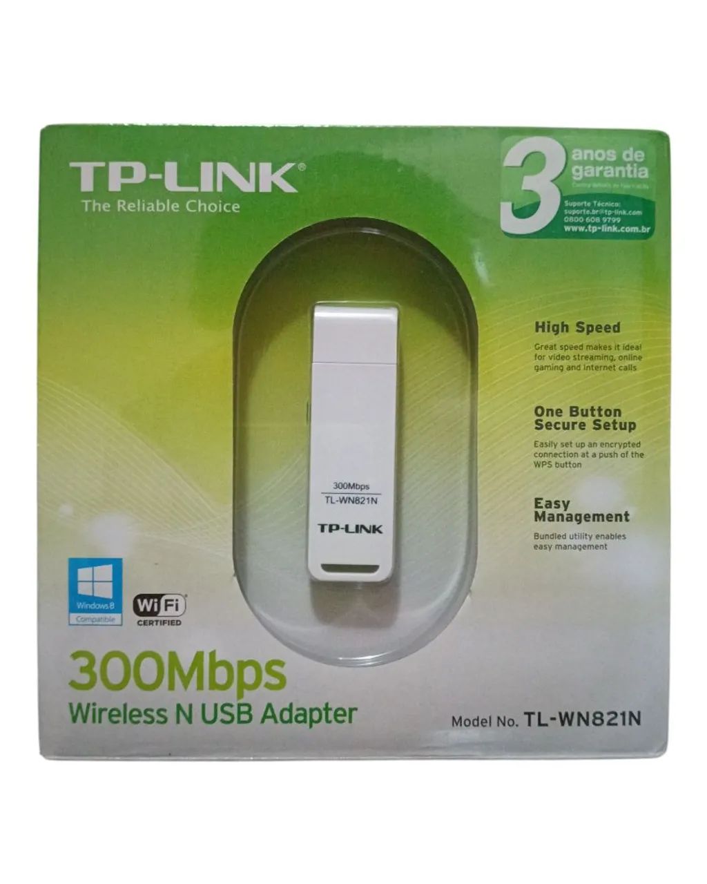 Adaptador USB Wireless TP-Link TL-WN821N 300Mbps