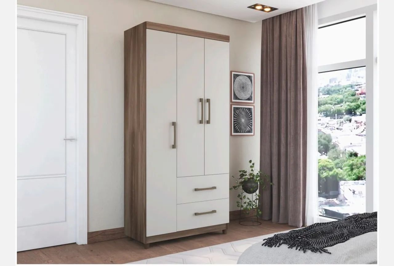 Guarda-Roupa 3 Portas com 2 Gavetas