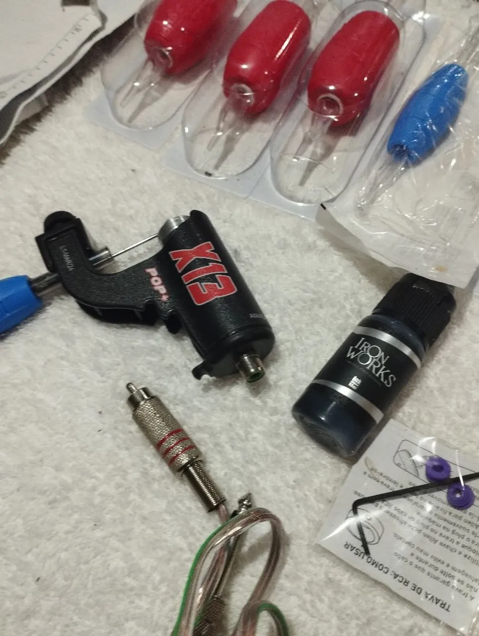Kit com Máquina de Tatuagem Rotativa Pop X13