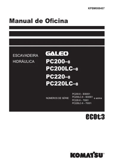 Manual De Oficina Escavadeira PC200-8 PC220-8 Komatsu