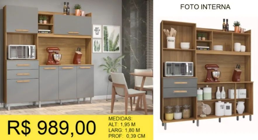 KIT DE COZINHA 1,80M A PRONTA-ENTREGA