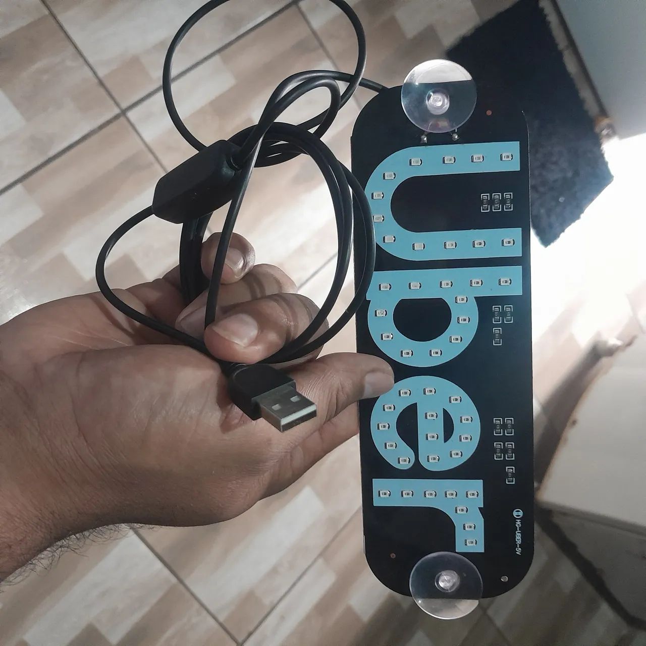 Placa LED Uber para carro - semi novo  - Foto 3