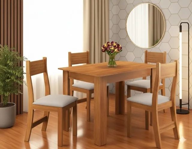 (FRETE GRÁTIS) Mesa de Jantar Palace com Cadeiras Brisa Bronze