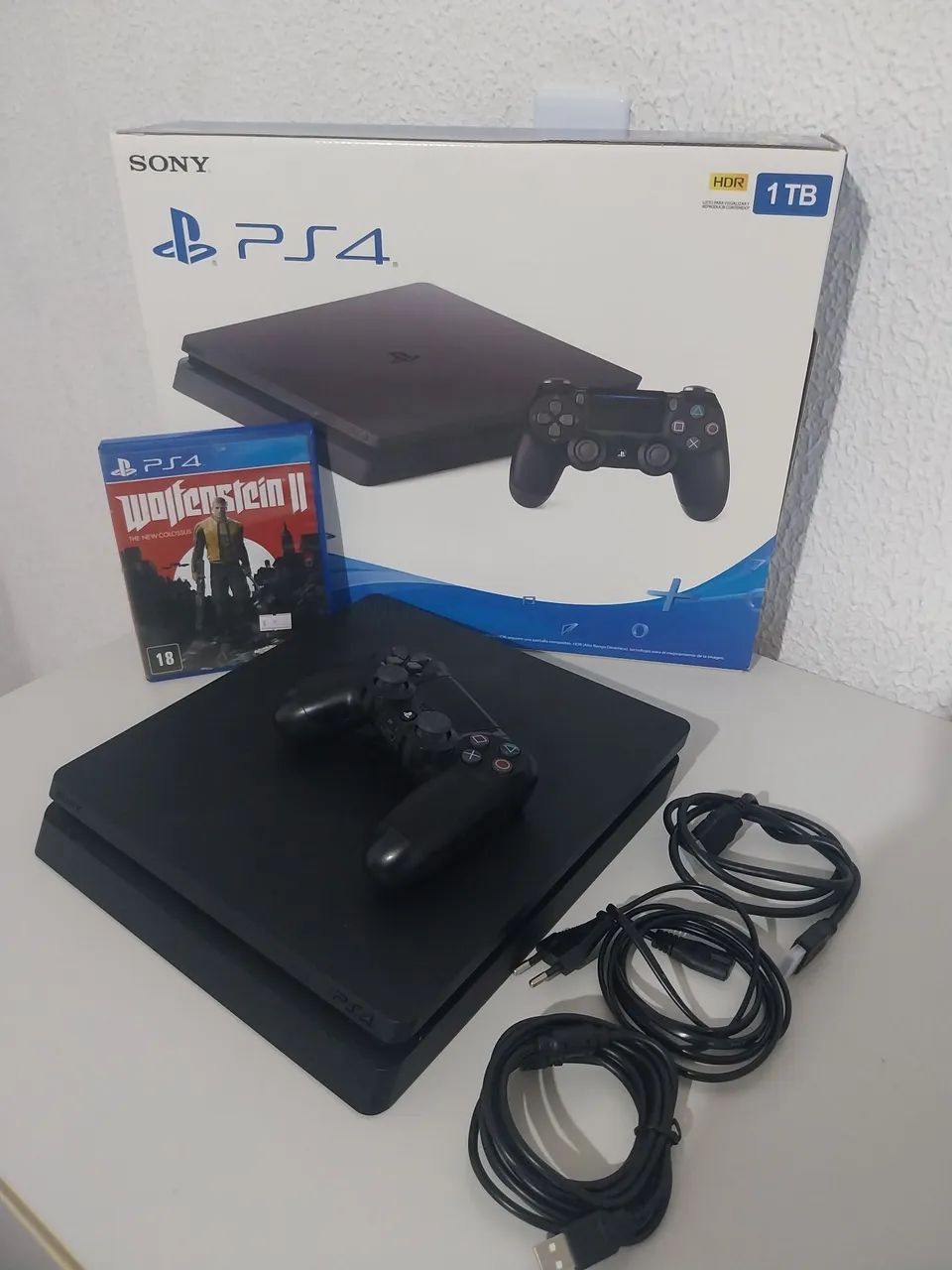 PS4 SLIM NA CAIXA 500 GB SEMI NOVO EM PERFEITO ESTADO + JOGO - Foto 2