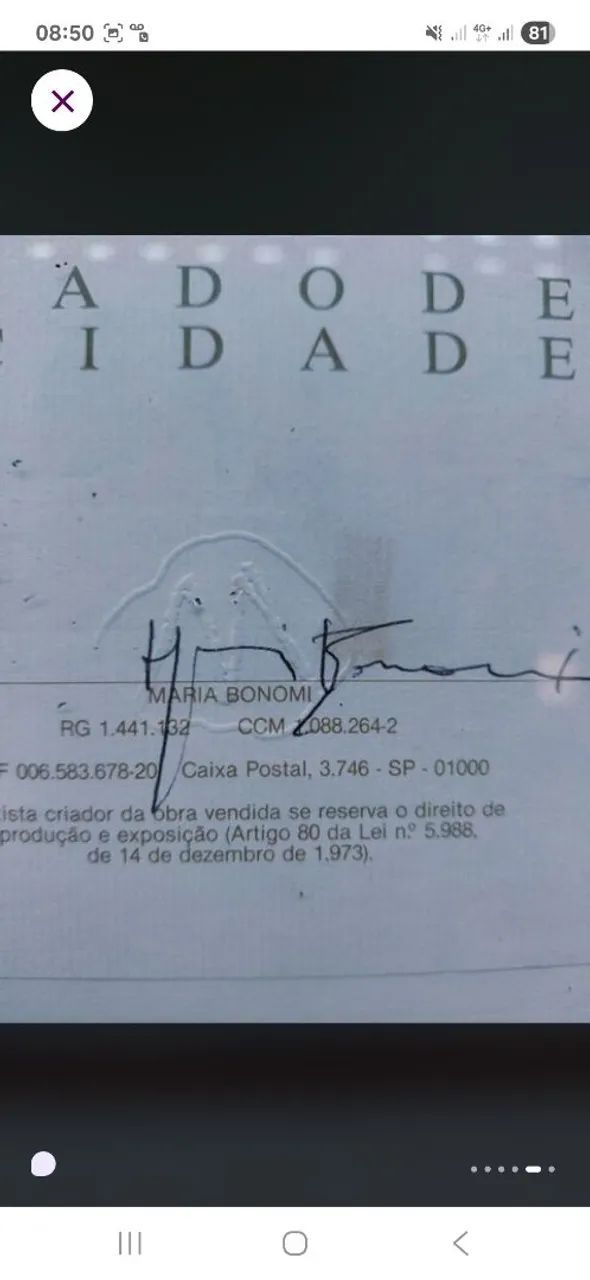 Obra de Arte - Maria Bonomi - Assinada - Antiga   - Foto 3