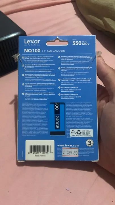 vendo ssd lexar 480gb, e ssd ntc 240gb - Foto 2