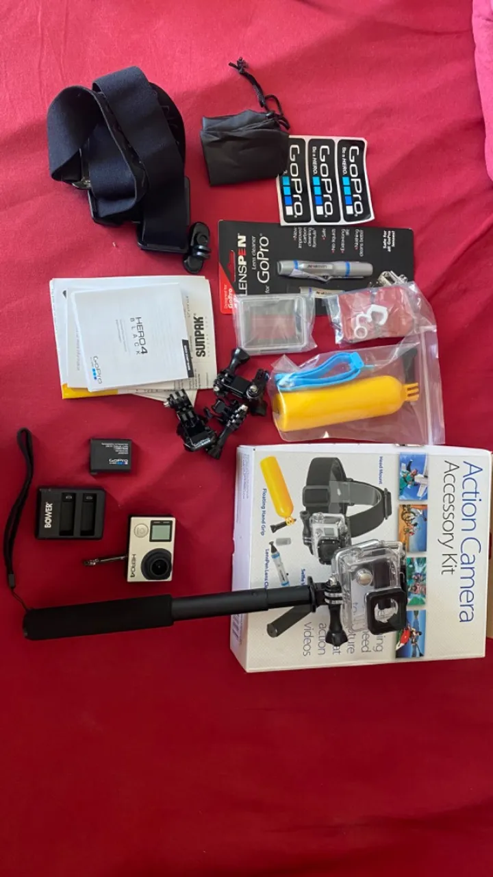 Gopro hero 4 com todos os acessórios