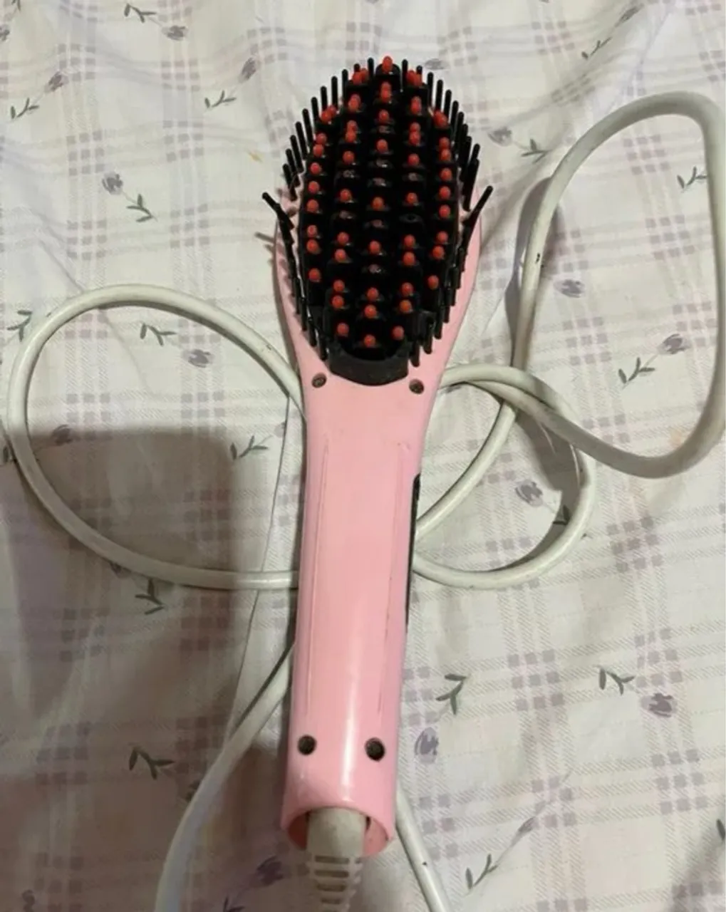 Escova Alisadora de Cabelo Elétrica Rosa