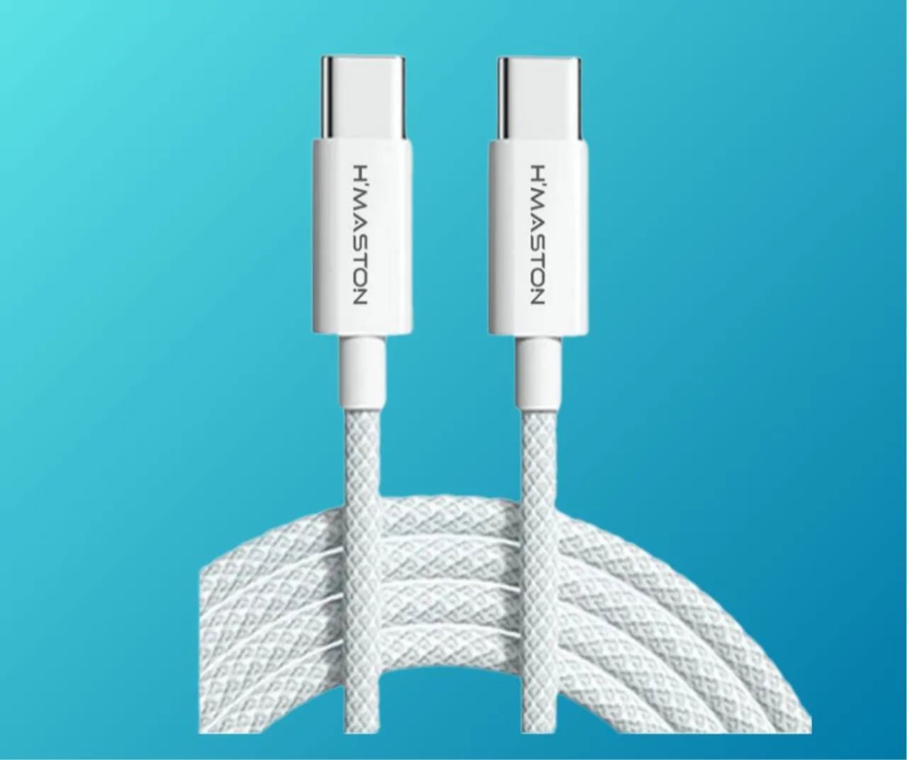 Cabo USB-C 60w Para Celular Trançado 1m - Branco