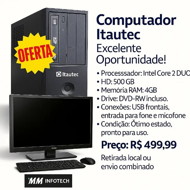 Oferta Especial - Computador Itautec Completo Core 2DUO