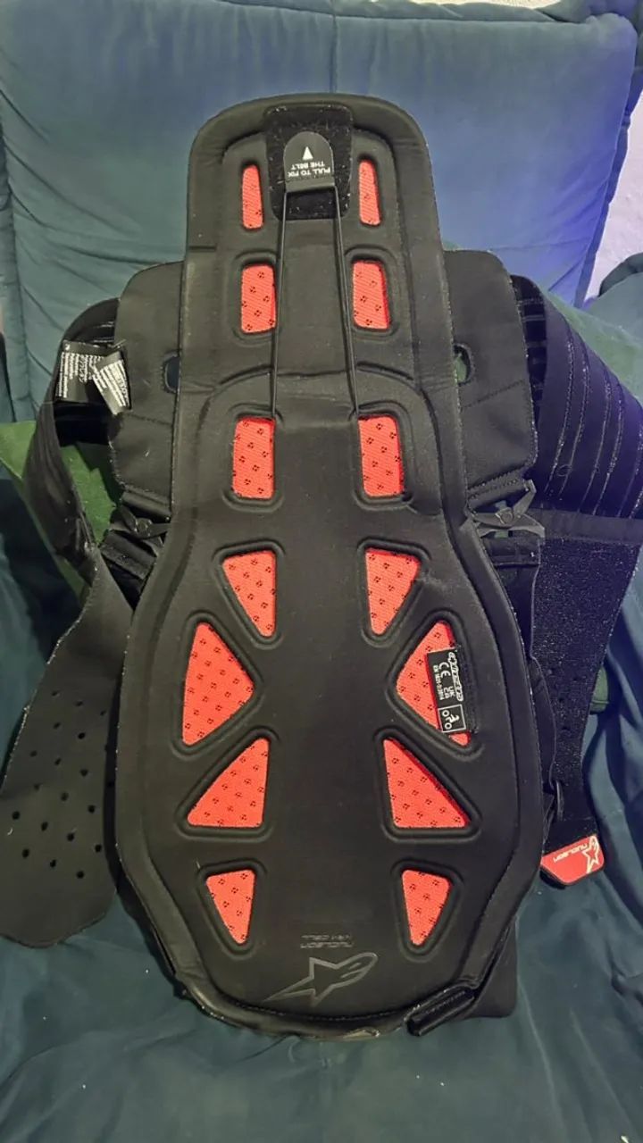 Protetor Coluna Moto  Alpinestars Nucleon Kr 1 Cell Preto Vermelho