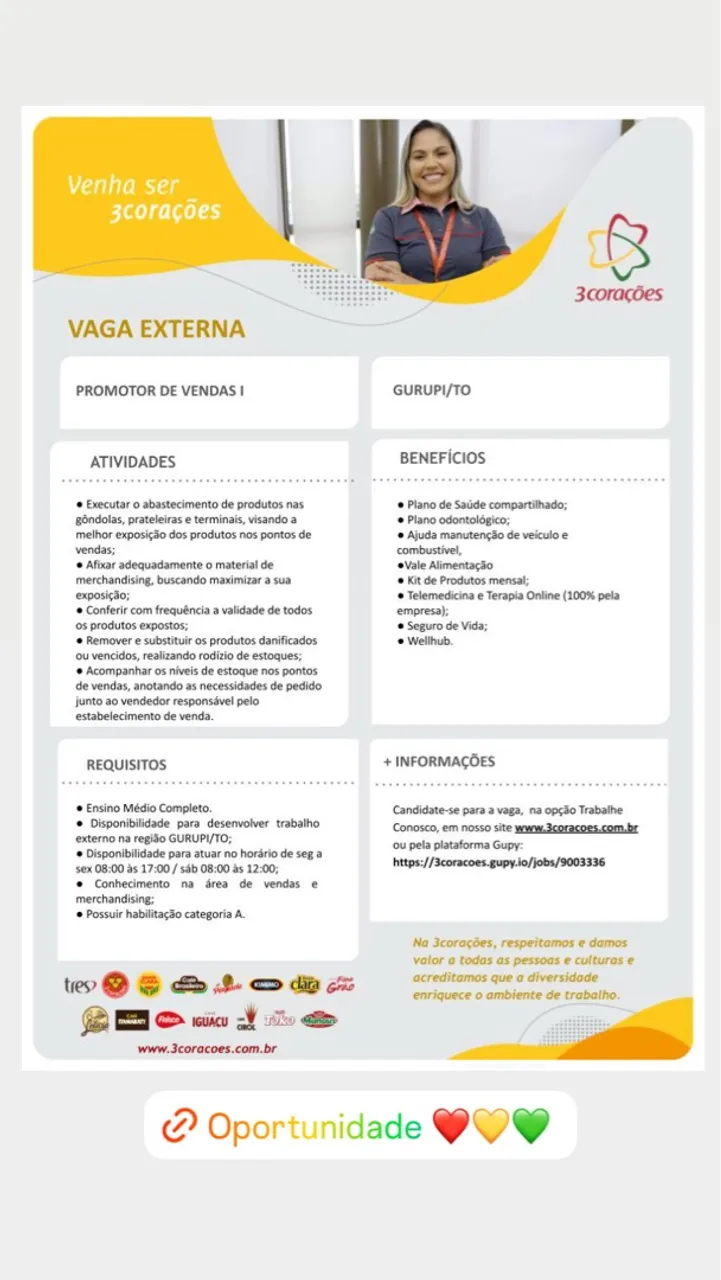 Promotor de Vendas I - Gurupi/TO