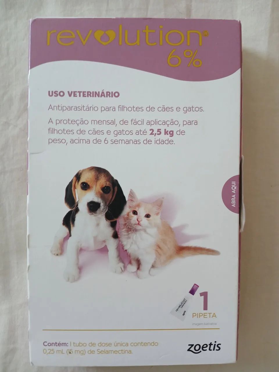 Revolution 6% para filhotes de cães e gatos até 2,5kg