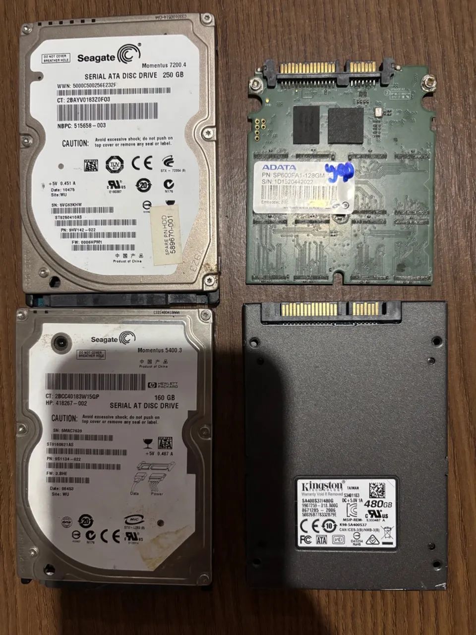 4 HDs de Notebook