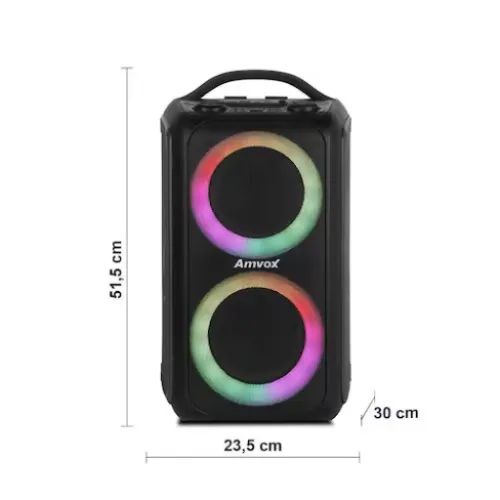 Caixa de Som Amplificada Amvox com 2 Alto-falantes de 6,5? Bivolt, Alça e Display LED 600W - Foto 2