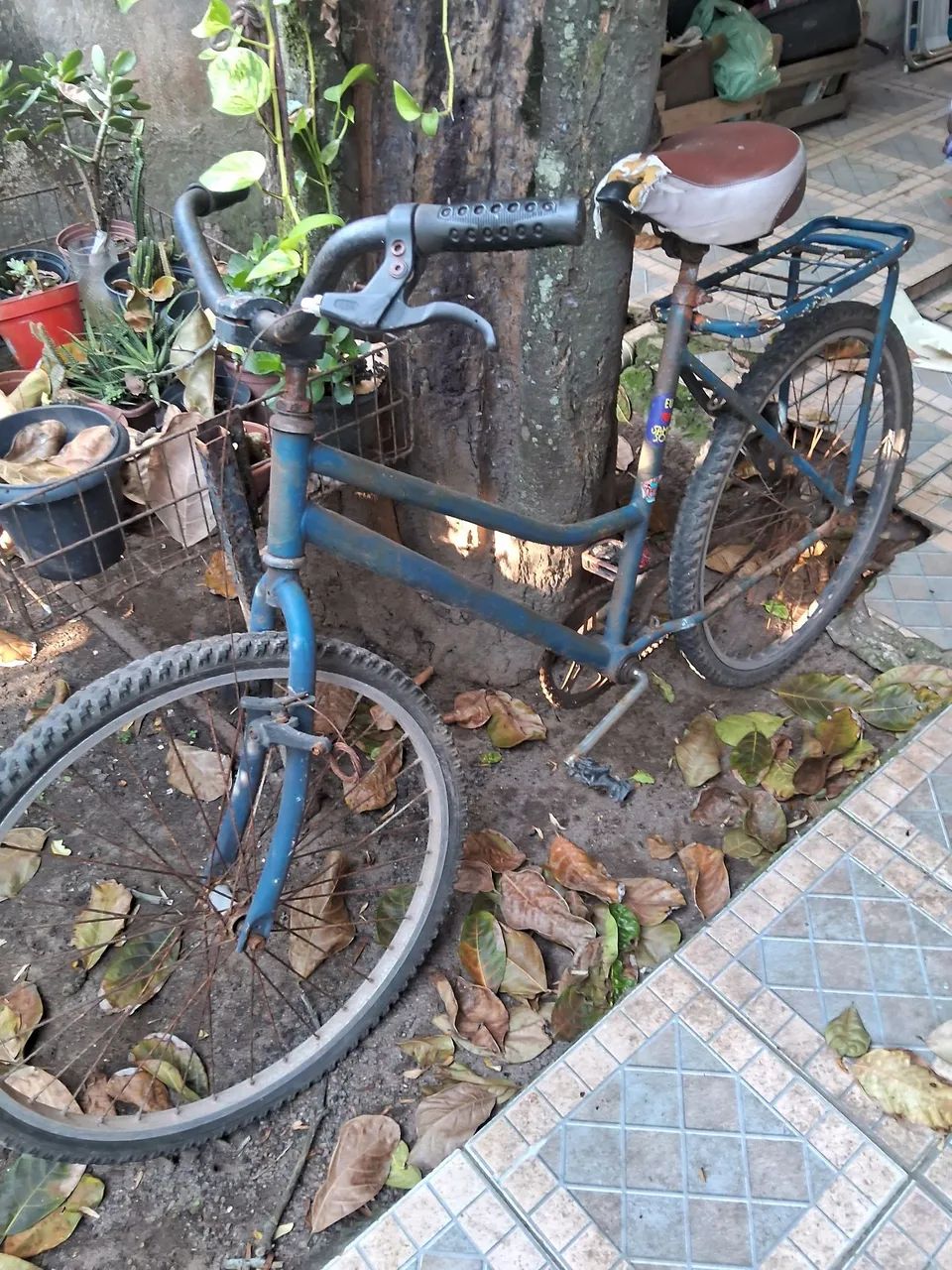 Bicicleta retro azul - Foto 5