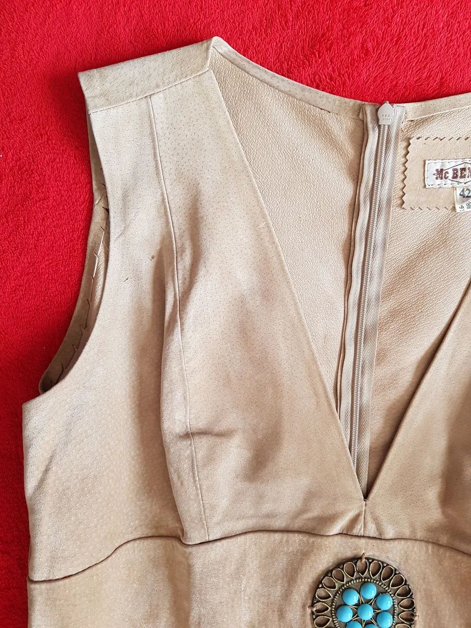 Vestido 100% couro Mc Bennett - 42 - nude - Foto 4