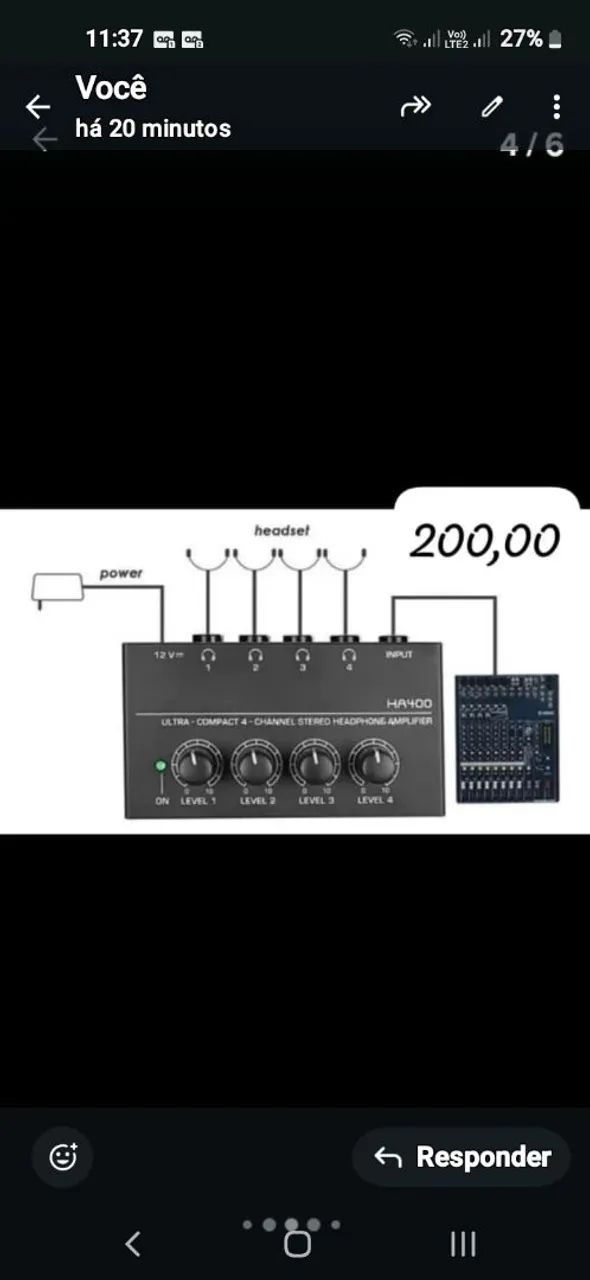 Amplificador de fone de ouvido 