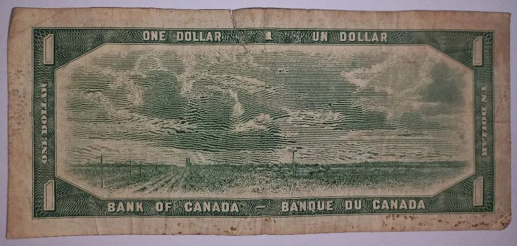 Cédula 1 Dolar Canadá 1954 - Foto 2