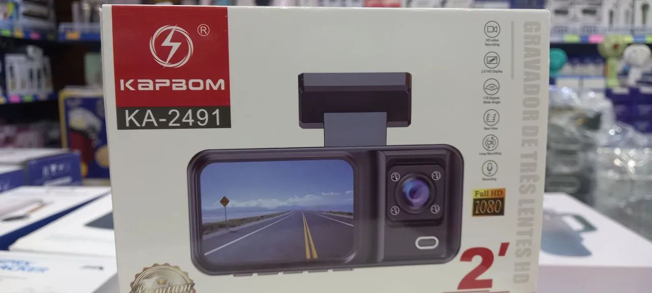 Mini câmera veicular interna. Filma interior e trânsito. - Foto 3