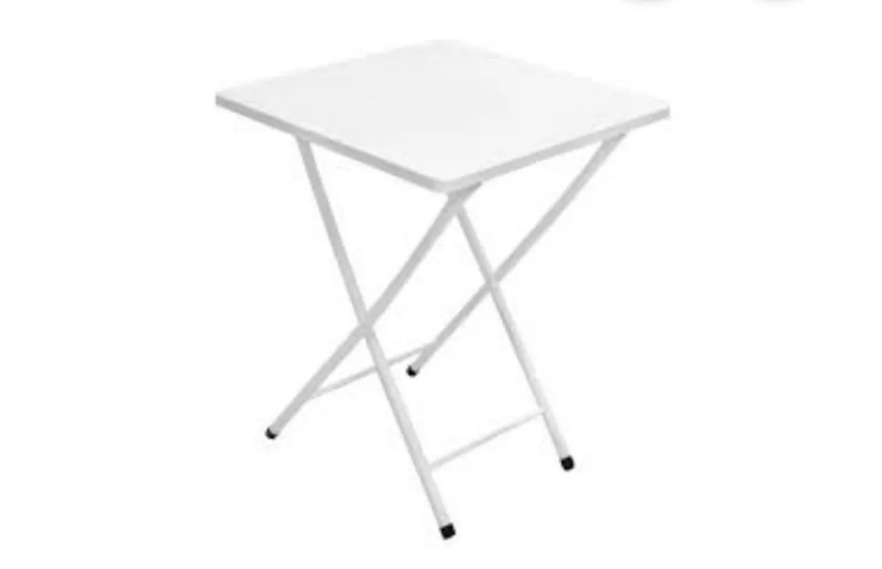 Mesa de aço  Dobrável Branca