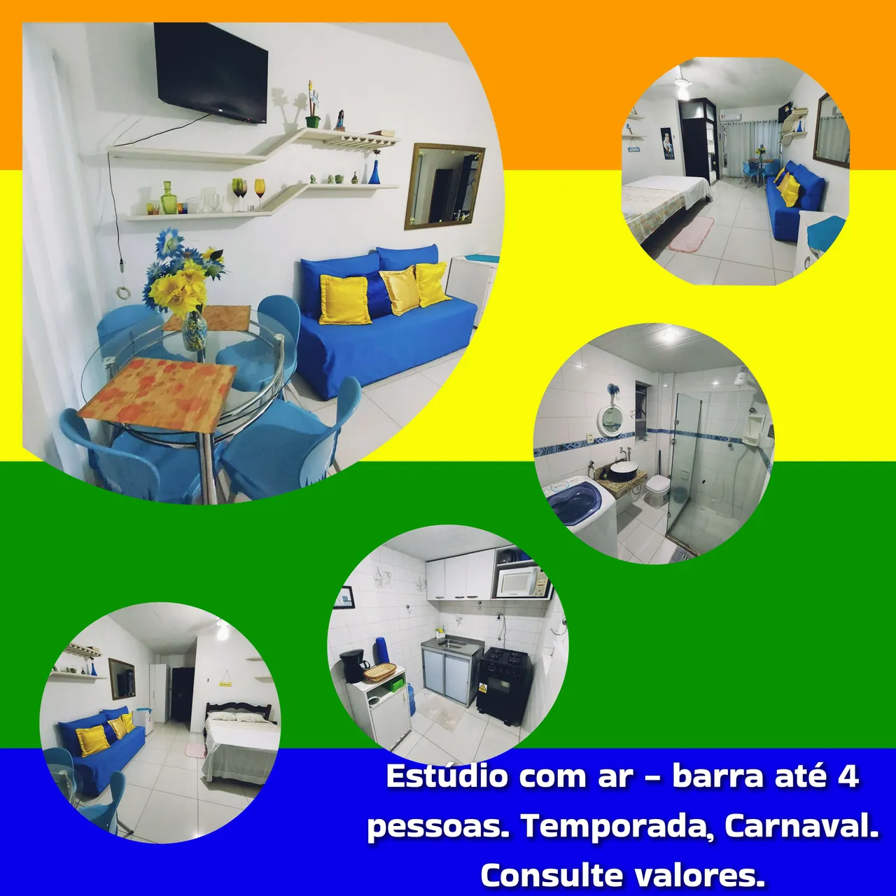 Estúdio acochegante ar na barra