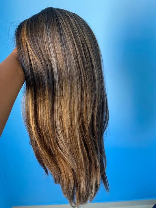 Lace Front com mechas repartição livre - Foto 4