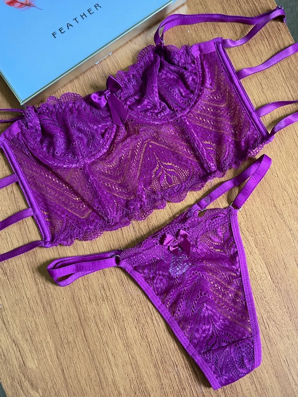 Conjunto de Lingerie Renda Roxa