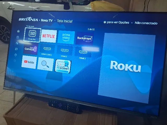 Smart TV 40 Polegadas Roku Britânia Televisão 40" Wi-Fi Estado de Nova - Foto 3