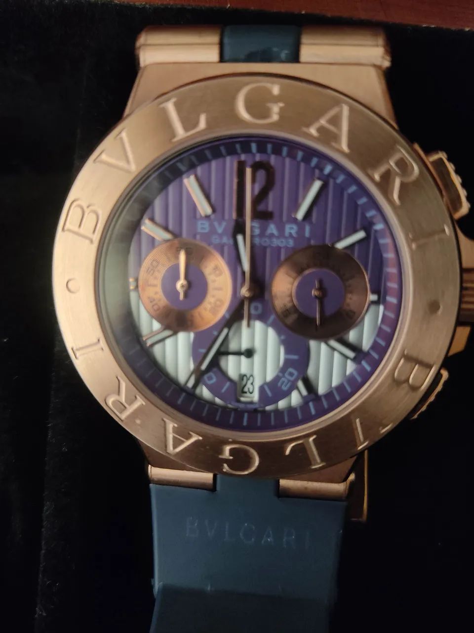 Relógio BULGARI DIAGONO CRONOGRAFO, quartz com pulseira Azul