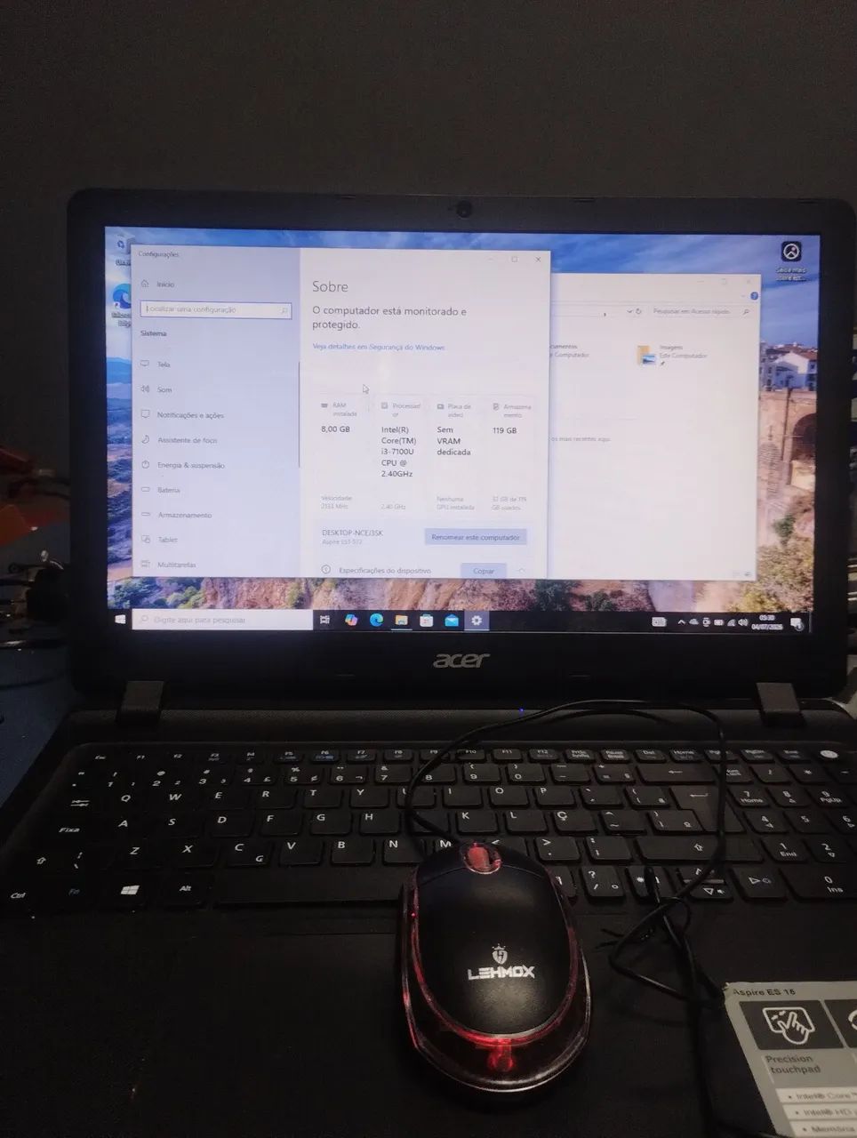 Notebook i3 sétima geração 8 gigas  - Foto 3