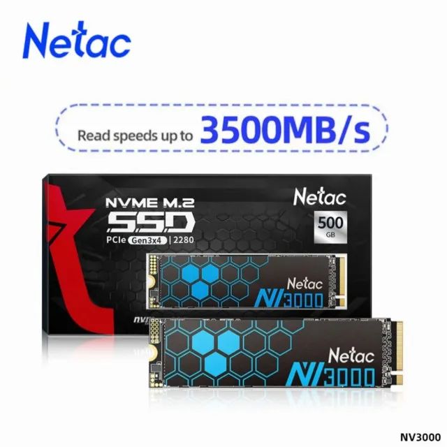 【SSD 500GB】Netac NV3000 M.2 NVMe クローン機能付 Netac NV300 500GB SSD NVMe M.2 3100MB/s High Speed Gamer
