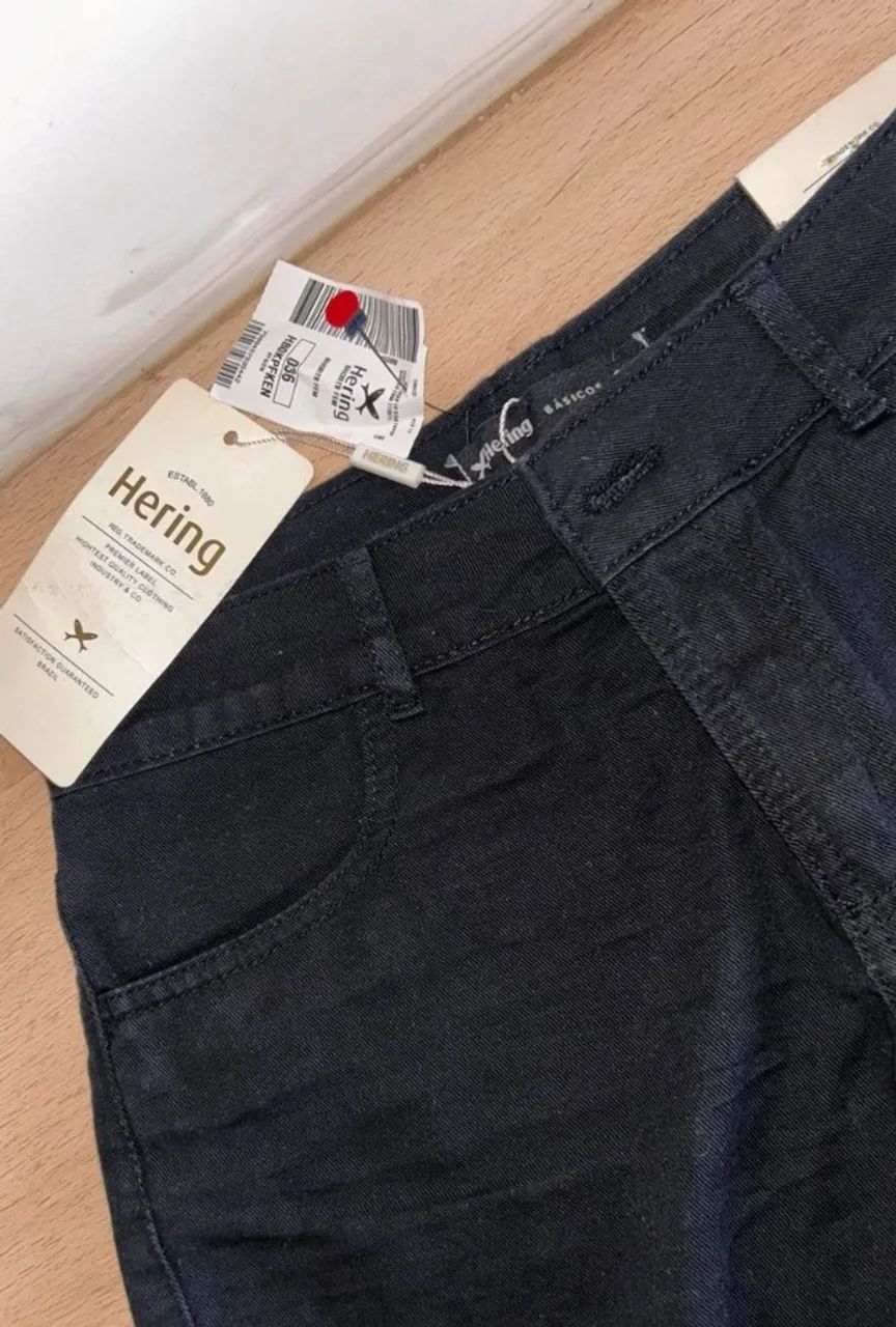 Short Jeans Hering Preto  - Foto 5