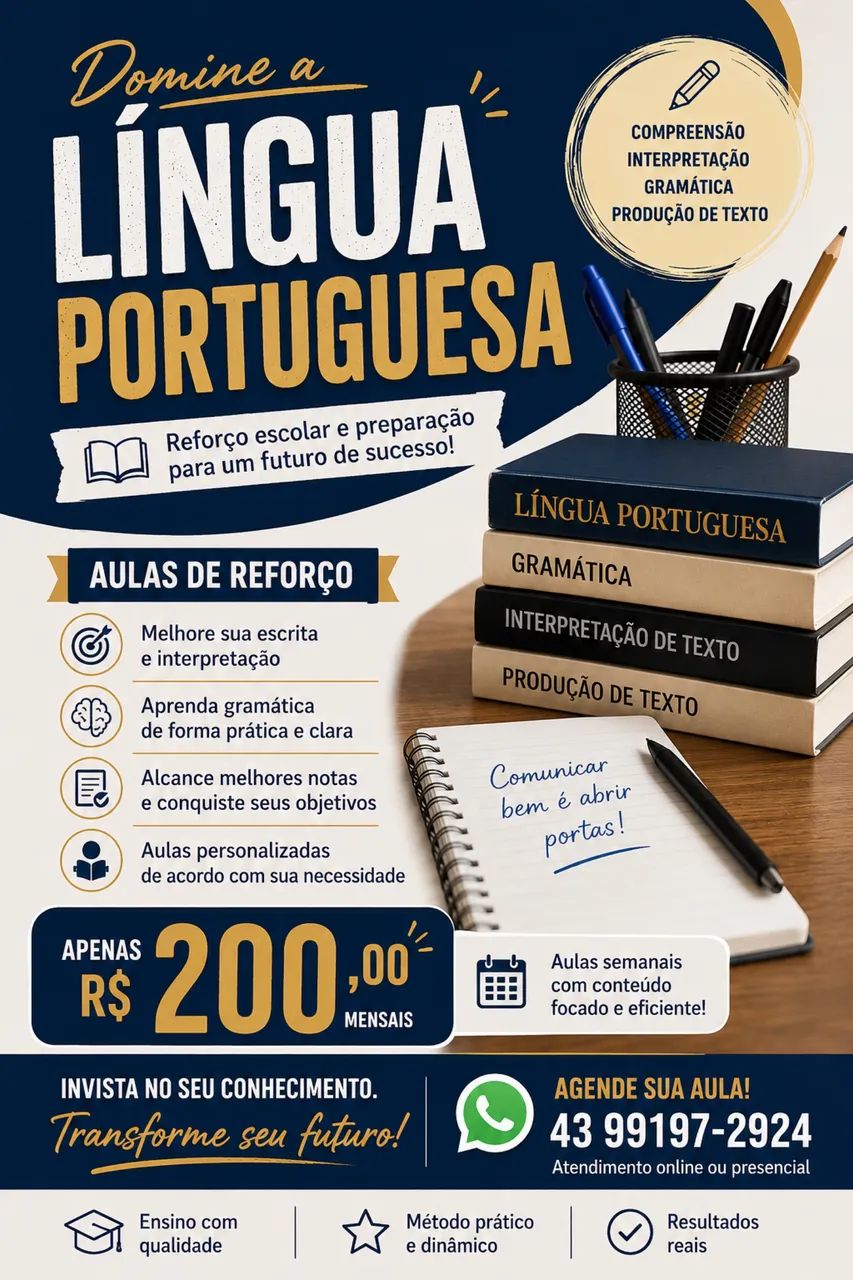 AULA DE REFORÇO DE LÍNGUA PORTUGUESA 
